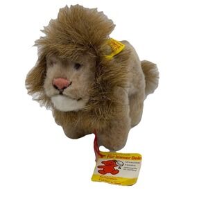 Vtg Steiff Leo Lion Plush 1460/13 Ear Button Tag Shield 5" Germany Standing Core